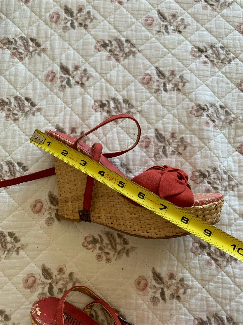 TRIBECA by Kenneth Cole - Red Wedge Espadrille with Bow Accent